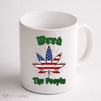 Weed The People Marijuana Usa Flag Funny Coffee Mug thumb 1
