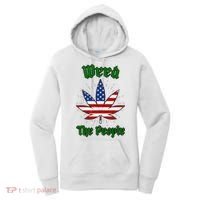 Weed The People Marijuana Usa Flag Funny Women's Hoodie thumb 0
