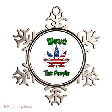 Weed The People Marijuana Usa Flag Funny Ornament