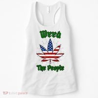 Weed The People Marijuana Usa Flag Funny Women's Tank Top thumb 0