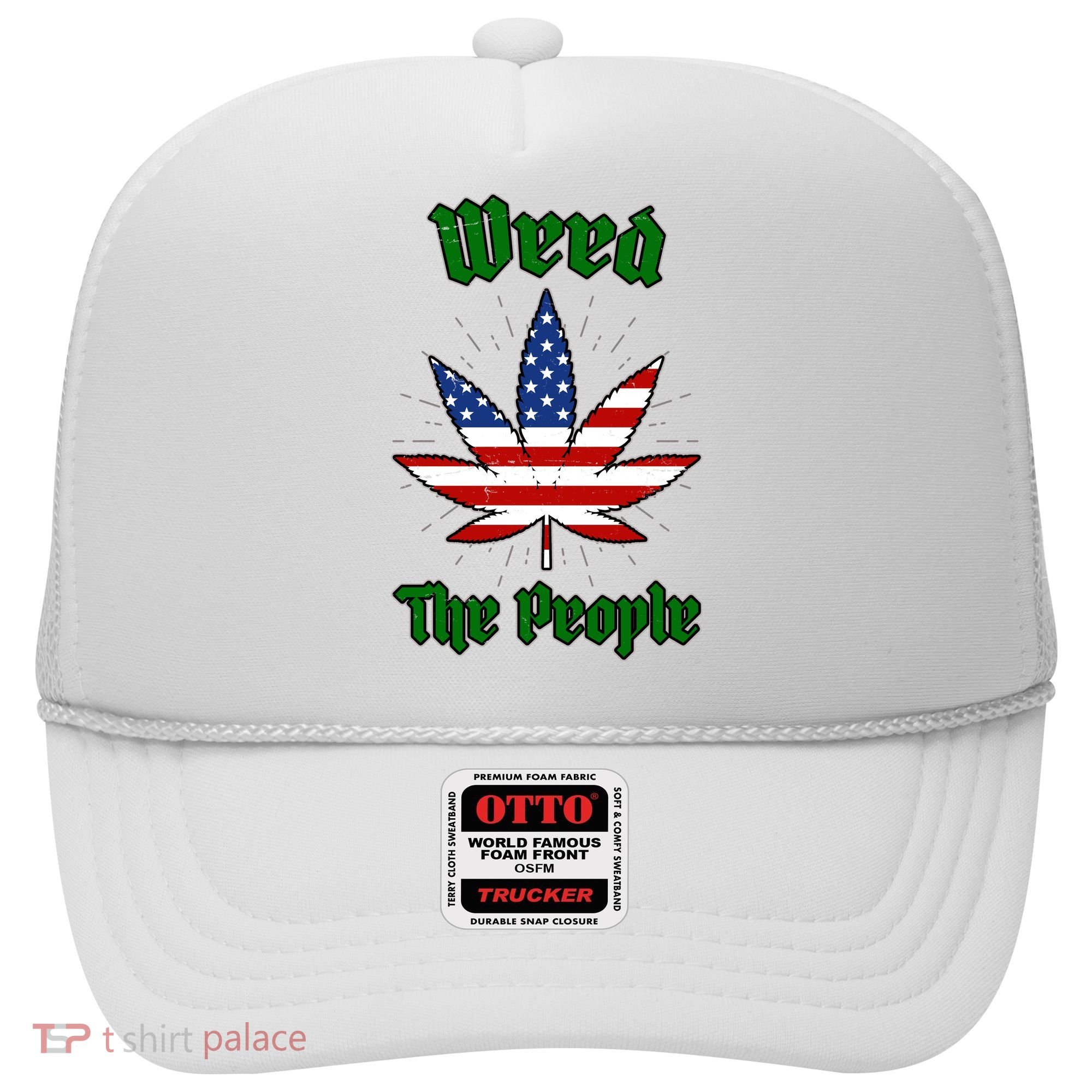 Weed The People Marijuana Usa Flag Funny Hat