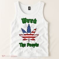 Weed The People Marijuana Usa Flag Funny Tank Top thumb 2