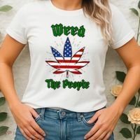 Weed The People Marijuana Usa Flag Funny Women's T-Shirt thumb 2