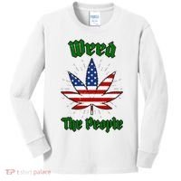 Weed The People Marijuana Usa Flag Funny Kids Long Sleeve Shirt thumb 0