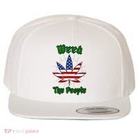 Weed The People Marijuana Usa Flag Funny Wool Snapback Cap thumb 0