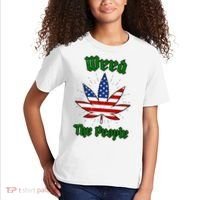 Weed The People Marijuana Usa Flag Funny Kids T-Shirt thumb 2