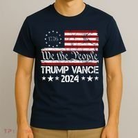 We The People Trump Vance 2024 Usa Vintage Flag T-Shirt thumb 3