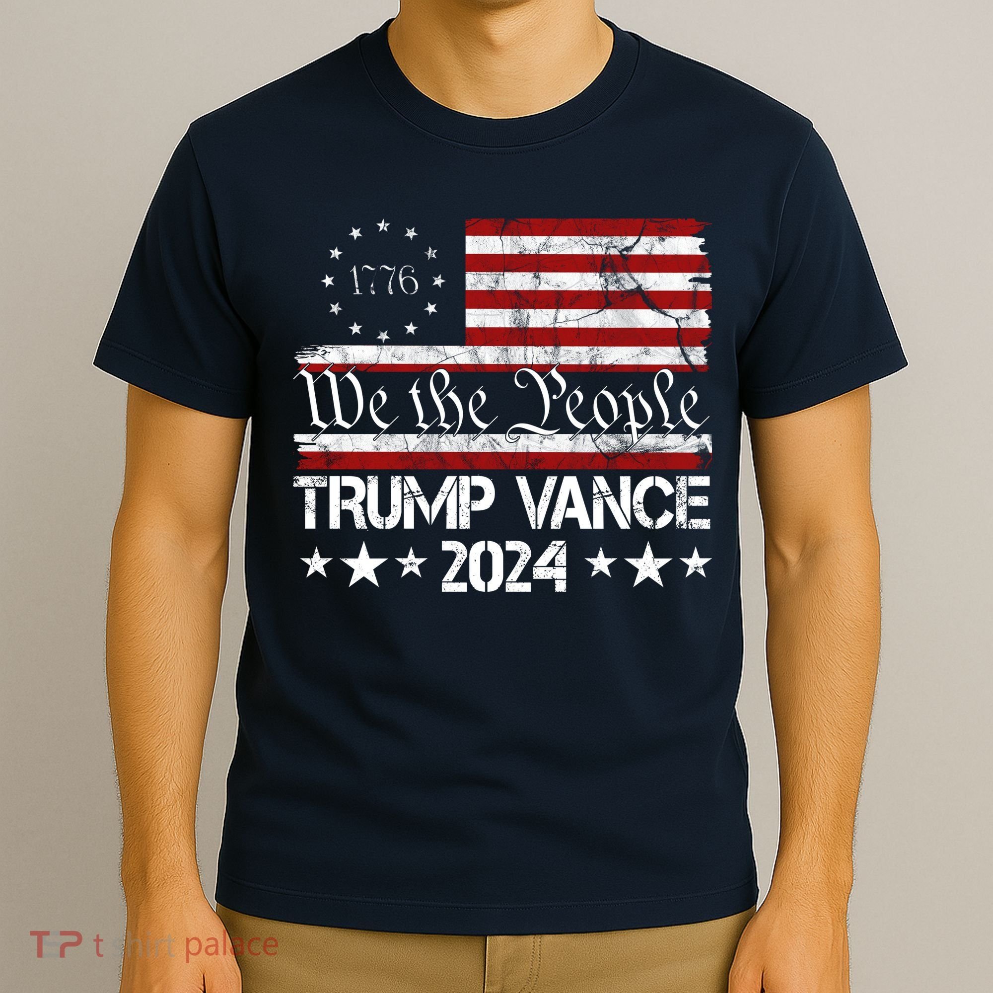 We The People Trump Vance 2024 Usa Vintage Flag T-Shirt