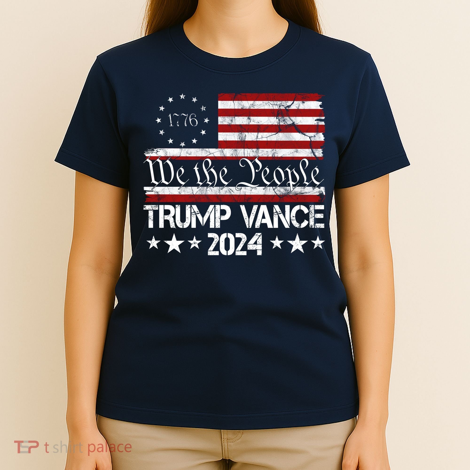 We The People Trump Vance 2024 Usa Vintage Flag T-Shirt