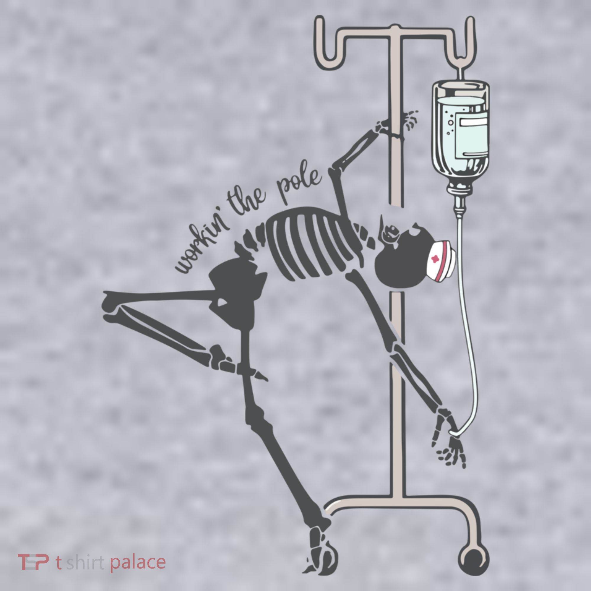 Working The Pole Funny Nurse Dancing Skeleton Halloween Cute Women's Sweatshirt