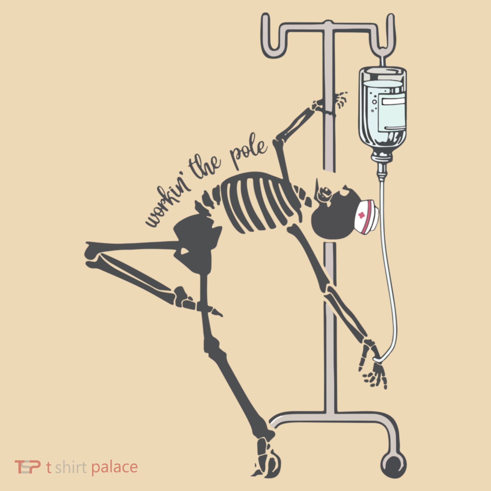 Working The Pole Funny Nurse Dancing Skeleton Halloween Cute Tote Bag