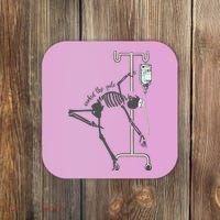 Working The Pole Funny Nurse Dancing Skeleton Halloween Cute Coaster thumb 0