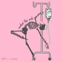 Working The Pole Funny Nurse Dancing Skeleton Halloween Cute Coaster thumb 2