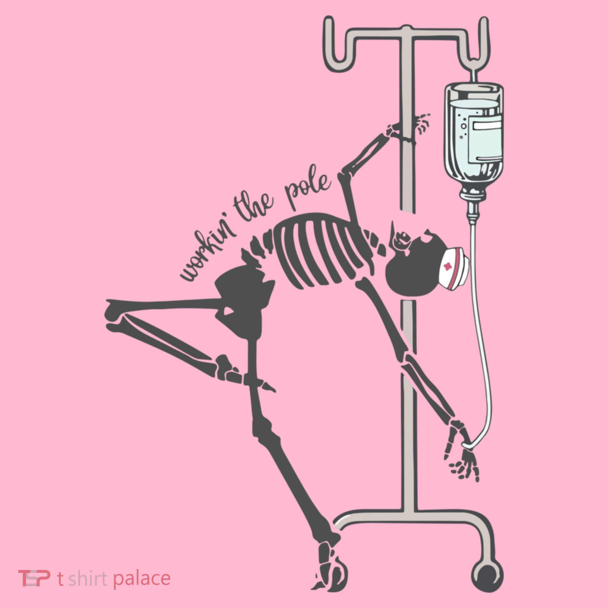 Working The Pole Funny Nurse Dancing Skeleton Halloween Cute Coaster