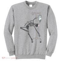 Working The Pole Funny Nurse Dancing Skeleton Halloween Cute Sweatshirt thumb 0