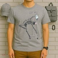 Working The Pole Funny Nurse Dancing Skeleton Halloween Cute T-Shirt thumb 6