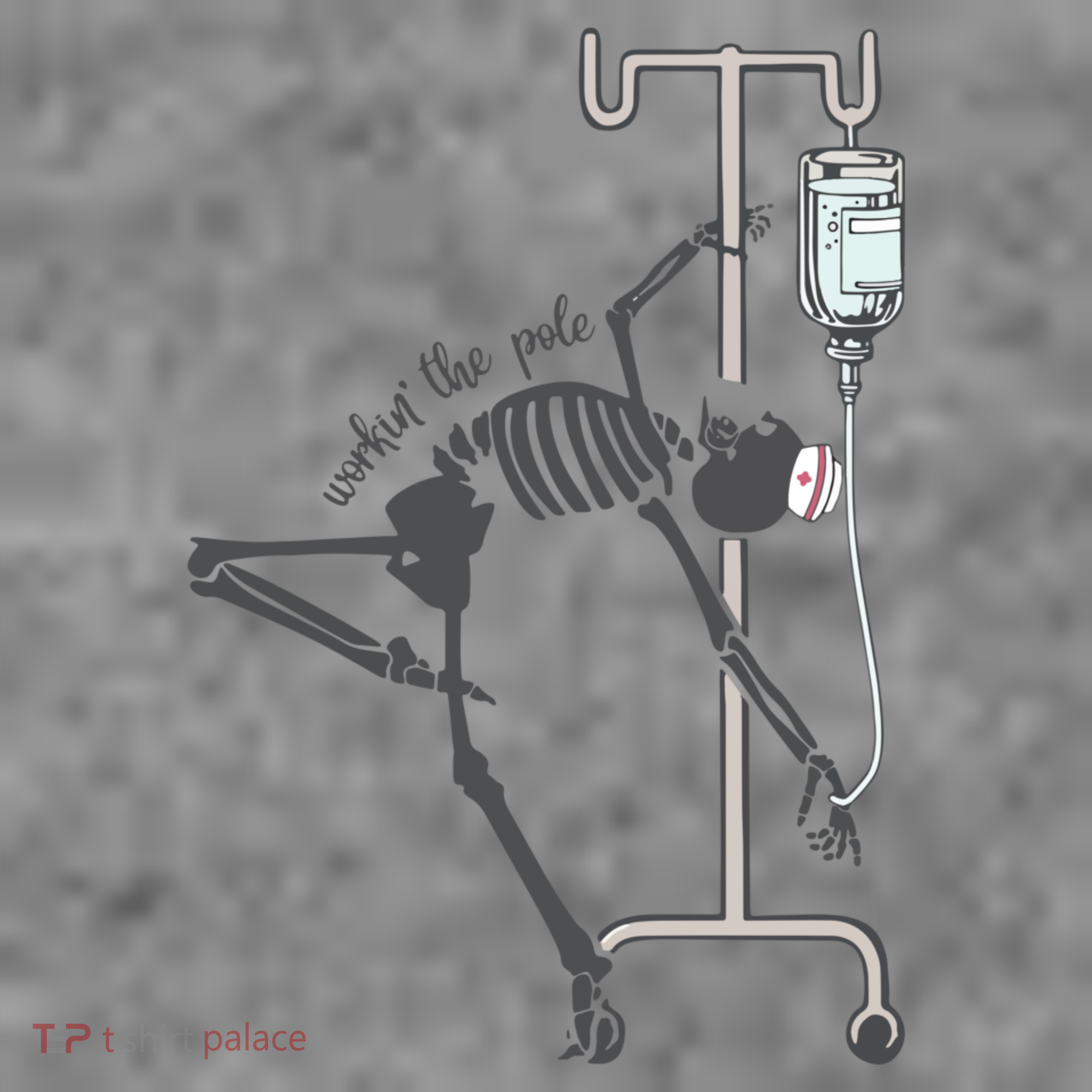 Working The Pole Funny Nurse Dancing Skeleton Halloween Cute Women's Hoodie