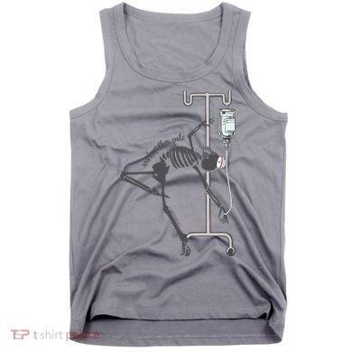 Working The Pole Funny Nurse Dancing Skeleton Halloween Cute Tank Top
