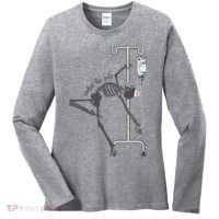 Working The Pole Funny Nurse Dancing Skeleton Halloween Cute Women's Long Sleeve Shirt thumb 0
