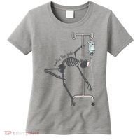 Working The Pole Funny Nurse Dancing Skeleton Halloween Cute Women's T-Shirt thumb 0