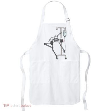 Working The Pole Funny Nurse Dancing Skeleton Halloween Cute Apron