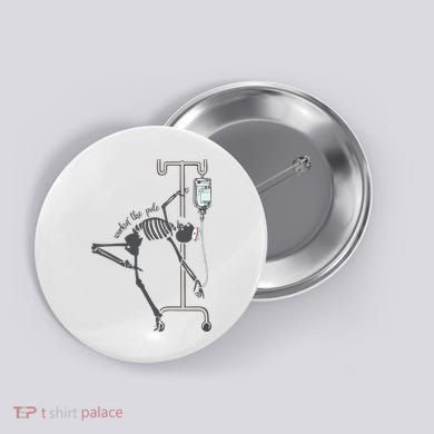 Working The Pole Funny Nurse Dancing Skeleton Halloween Cute Button