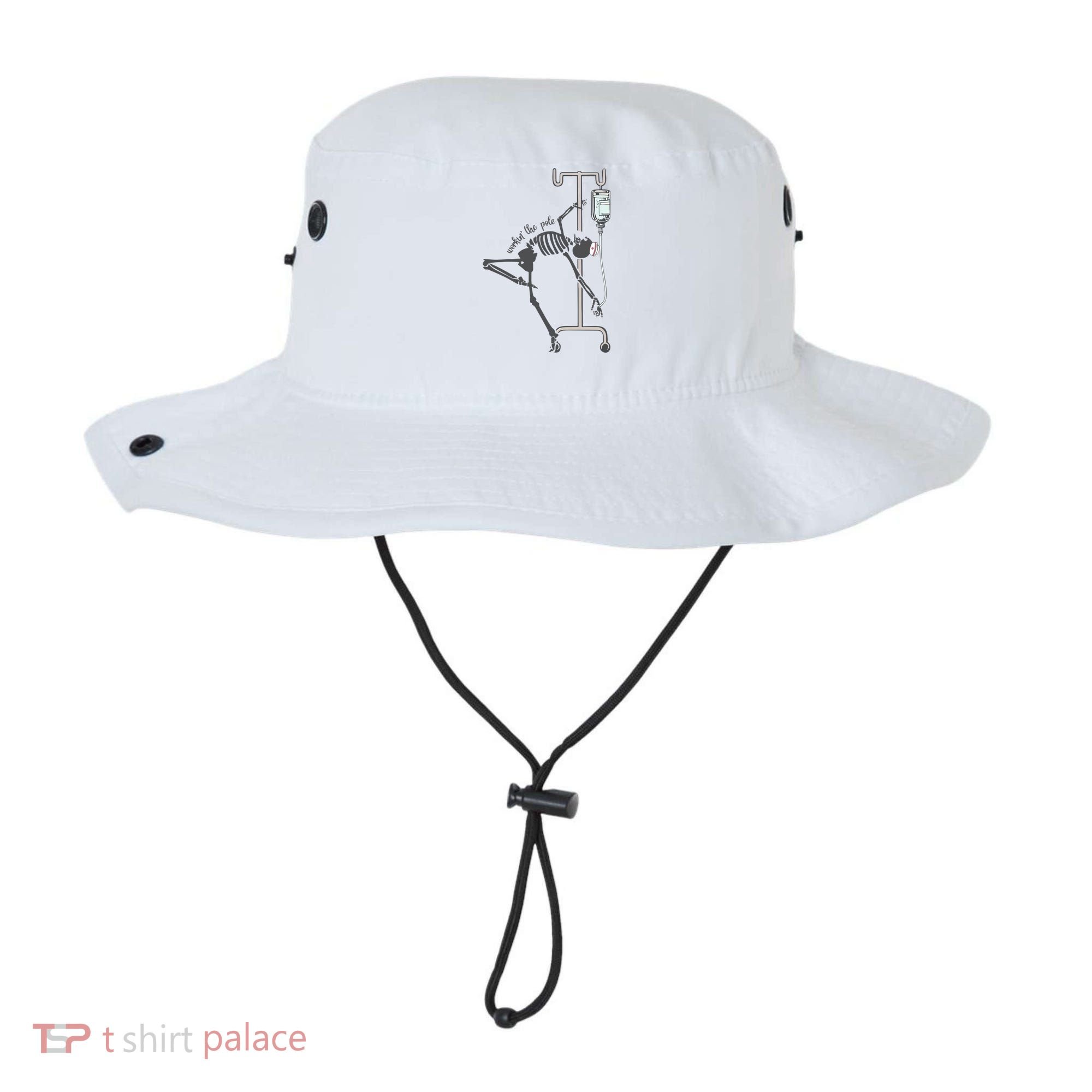 Working The Pole Funny Nurse Dancing Skeleton Halloween Cute Bucket Hat