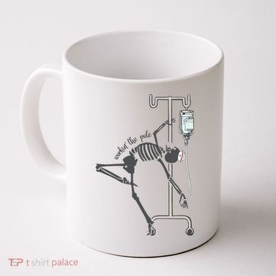 Working The Pole Funny Nurse Dancing Skeleton Halloween Cute Coffee Mug