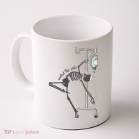 Working The Pole Funny Nurse Dancing Skeleton Halloween Cute Coffee Mug thumb 0