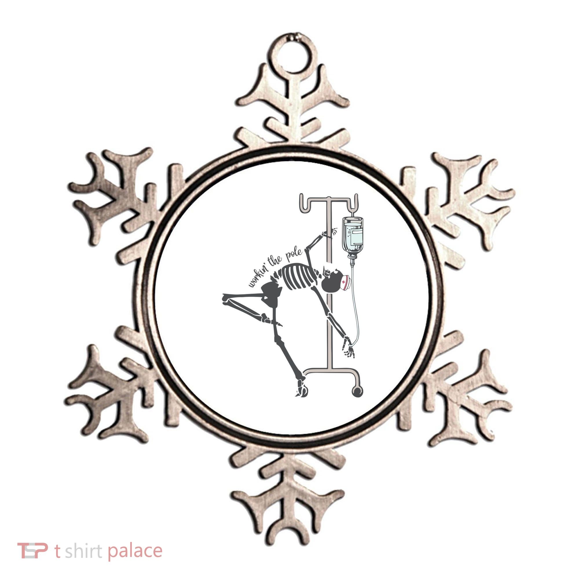 Working The Pole Funny Nurse Dancing Skeleton Halloween Cute Ornament