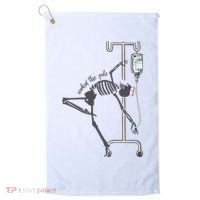 Working The Pole Funny Nurse Dancing Skeleton Halloween Cute Golf Towel thumb 0