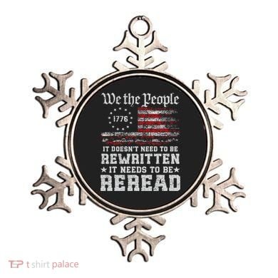 We The People Constitution Needs To Reread Usa Flag July 4th Ornament