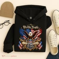We The People Patriotic 250th Anniversary Eagle 1776-2026 Hoodie thumb 4