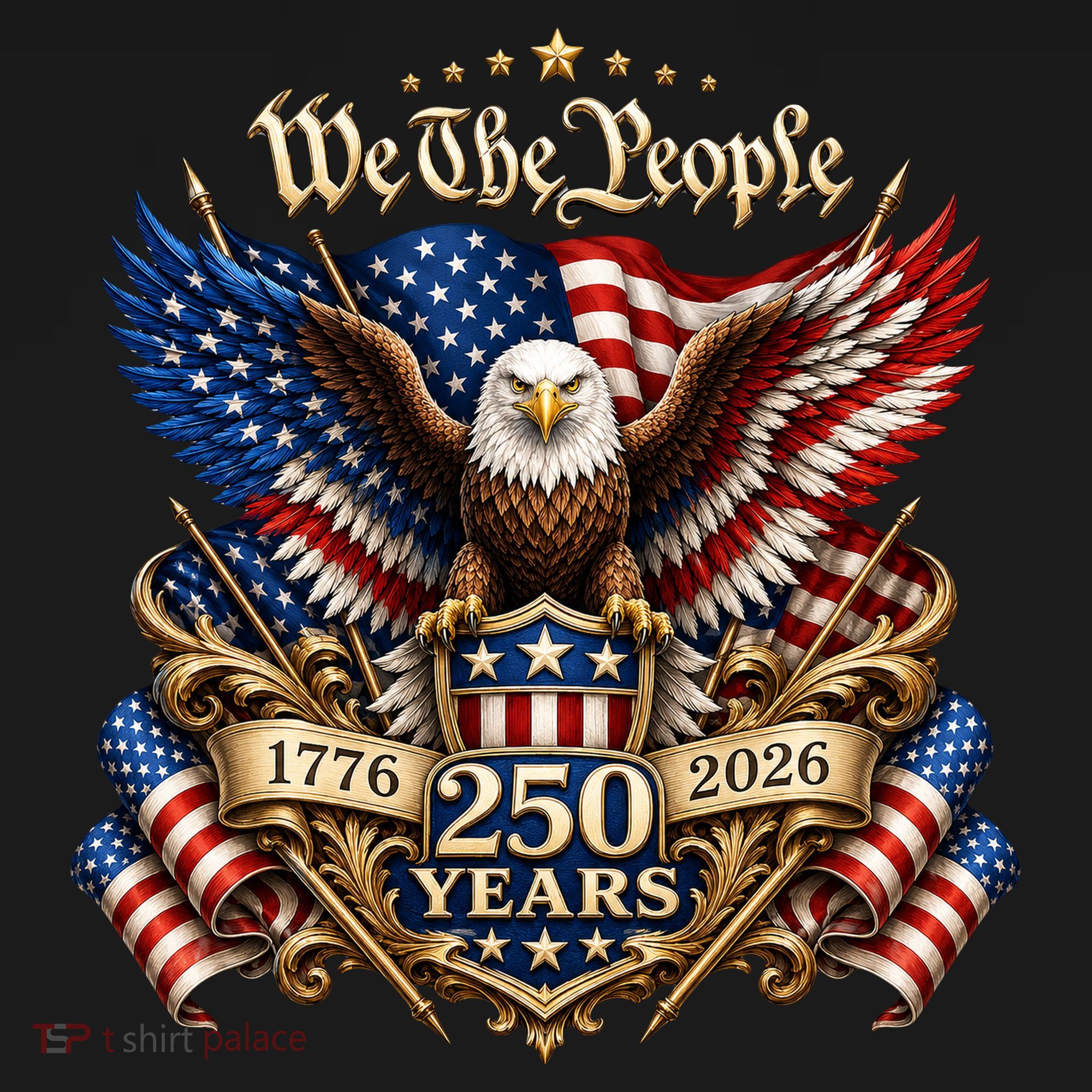 We The People Patriotic 250th Anniversary Eagle 1776-2026 Mousepad