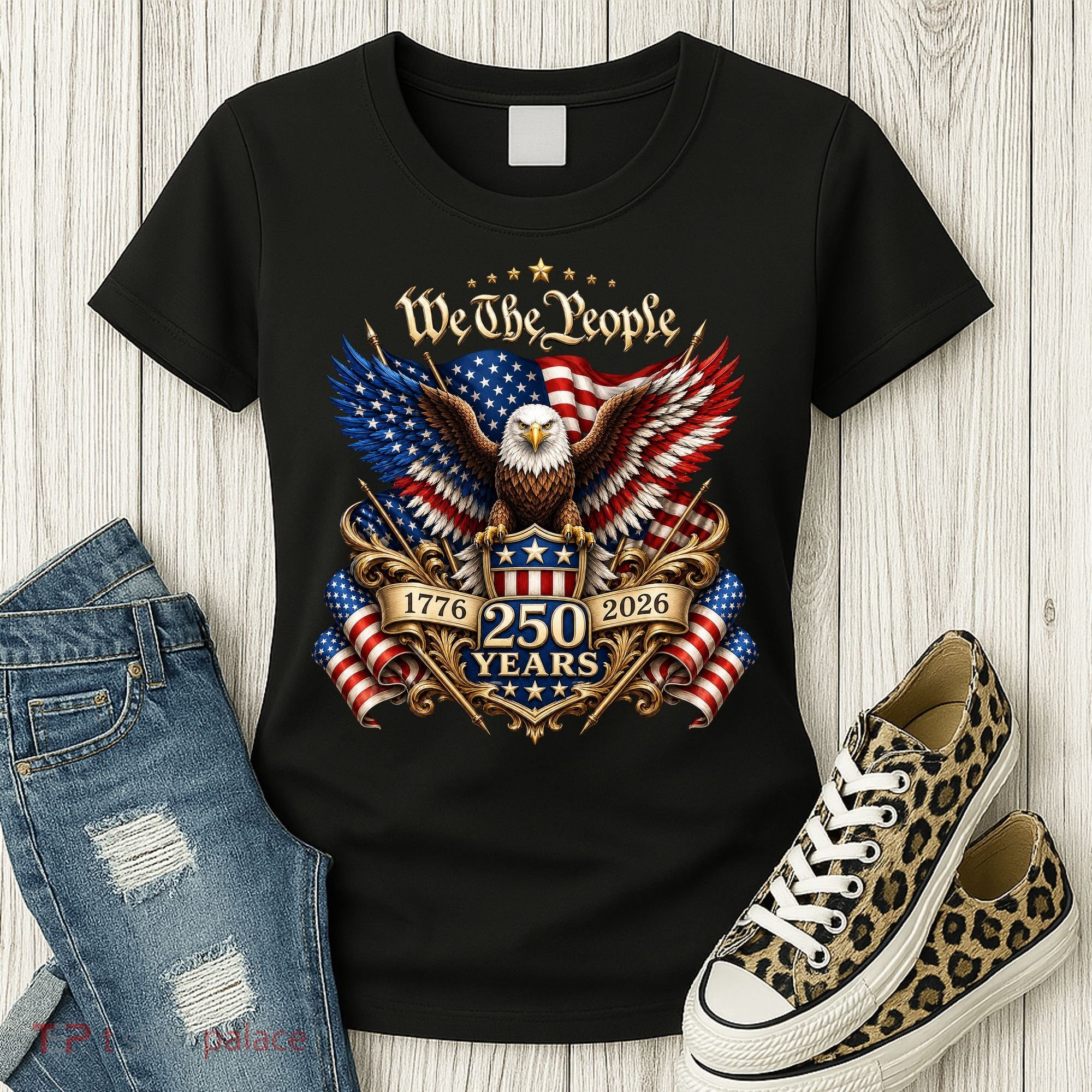 We The People Patriotic 250th Anniversary Eagle 1776-2026 Women's T-Shirt