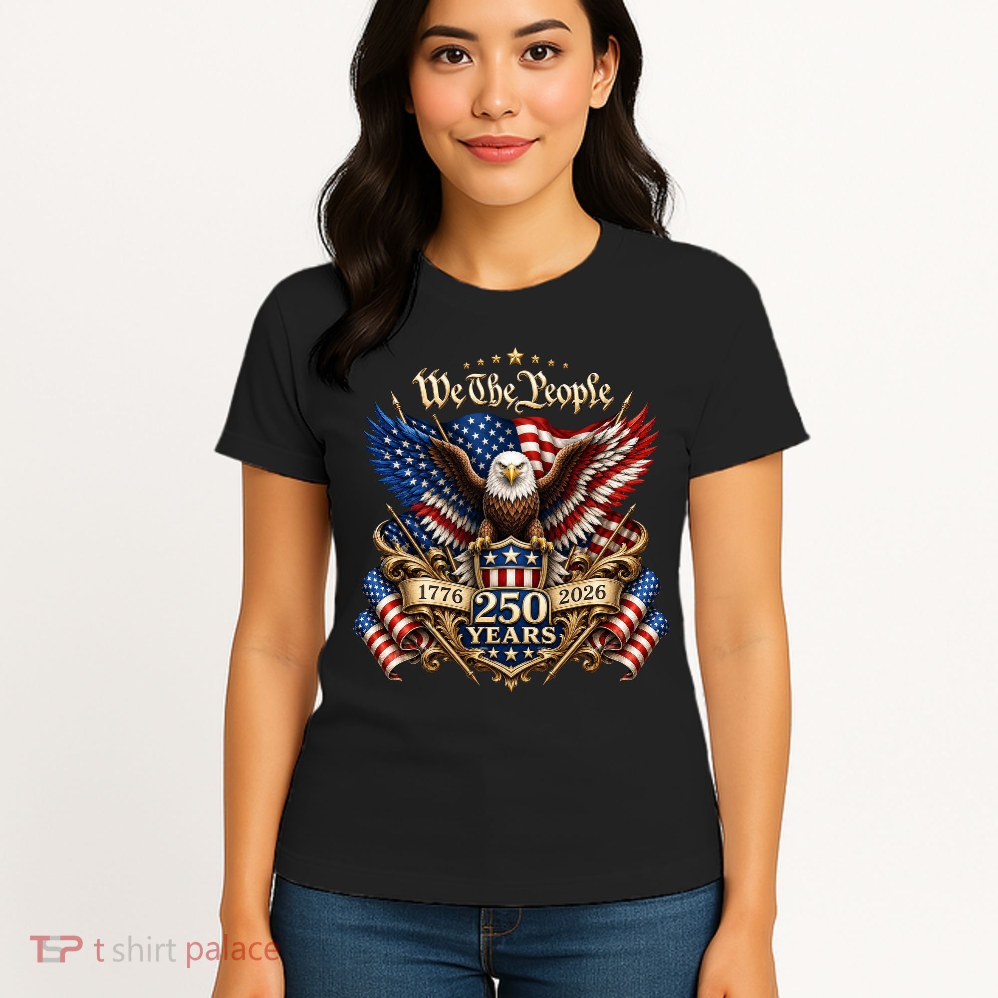 We The People Patriotic 250th Anniversary Eagle 1776-2026 Women's T-Shirt
