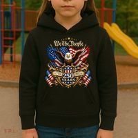 We The People Patriotic 250th Anniversary Eagle 1776-2026 Kids Hoodie thumb 3