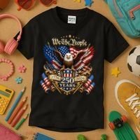 We The People Patriotic 250th Anniversary Eagle 1776-2026 Kids T-Shirt thumb 3