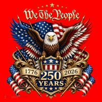 We The People Patriotic 250th Anniversary Eagle 1776-2026 Santa Hat thumb 1