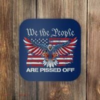 We The People Are Pissed Off Eagle USA Flag Patriotic Coaster thumb 0