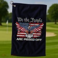 We The People Are Pissed Off Eagle USA Flag Patriotic Golf Towel thumb 1