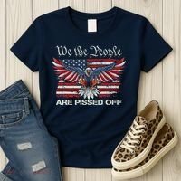We The People Are Pissed Off Eagle USA Flag Patriotic Women's T-Shirt thumb 3