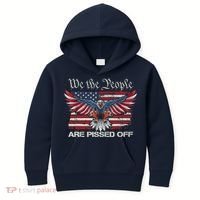 We The People Are Pissed Off Eagle USA Flag Patriotic Kids Hoodie thumb 0