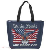 We The People Are Pissed Off Eagle USA Flag Patriotic Tote Bag thumb 0