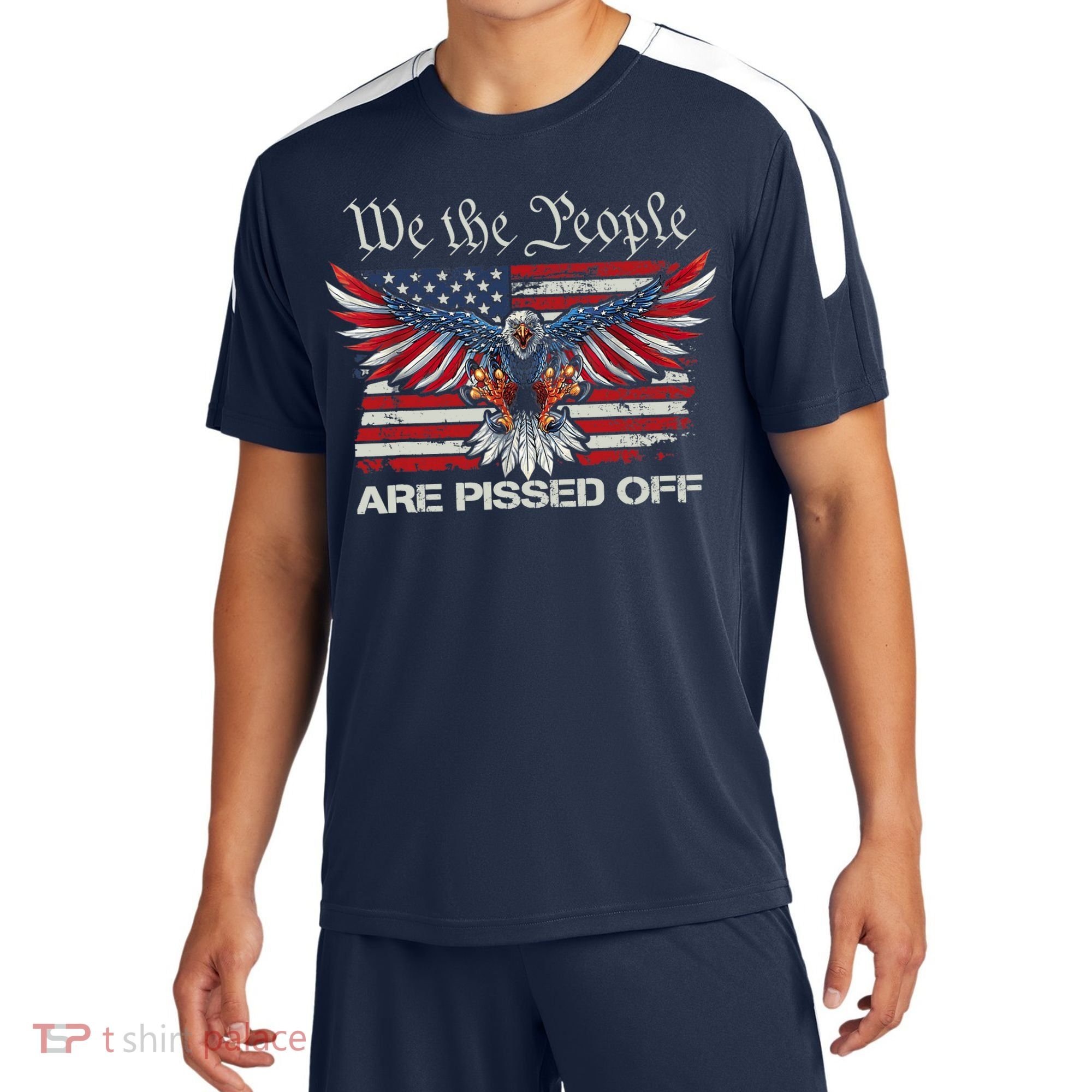 We The People Are Pissed Off Eagle USA Flag Patriotic Sport-Tek Competitor United Soccer Jersey