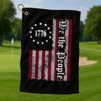 We The People Flag Golf Towel thumb 1