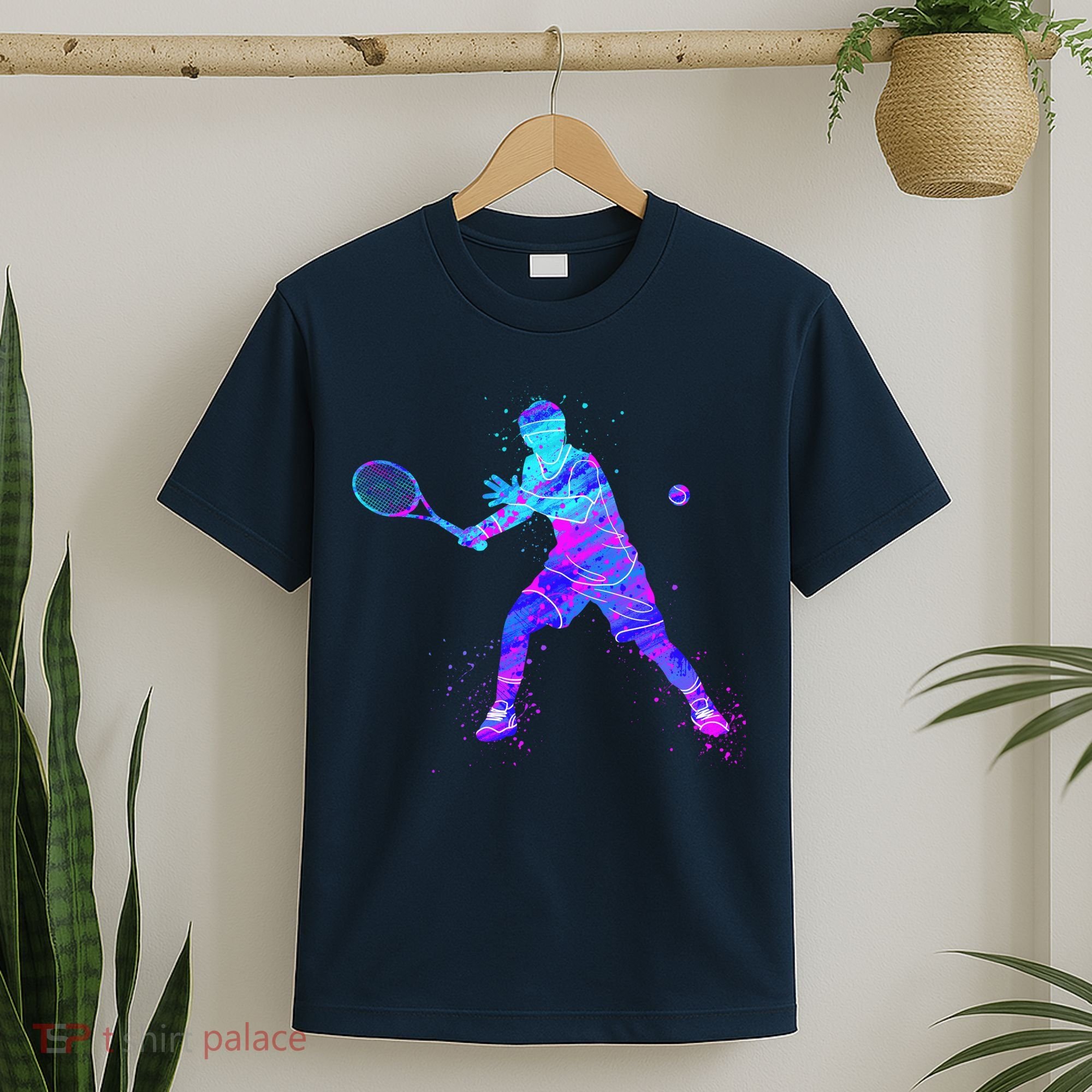 Watercolor Tennis Player T-Shirt