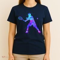 Watercolor Tennis Player T-Shirt thumb 4
