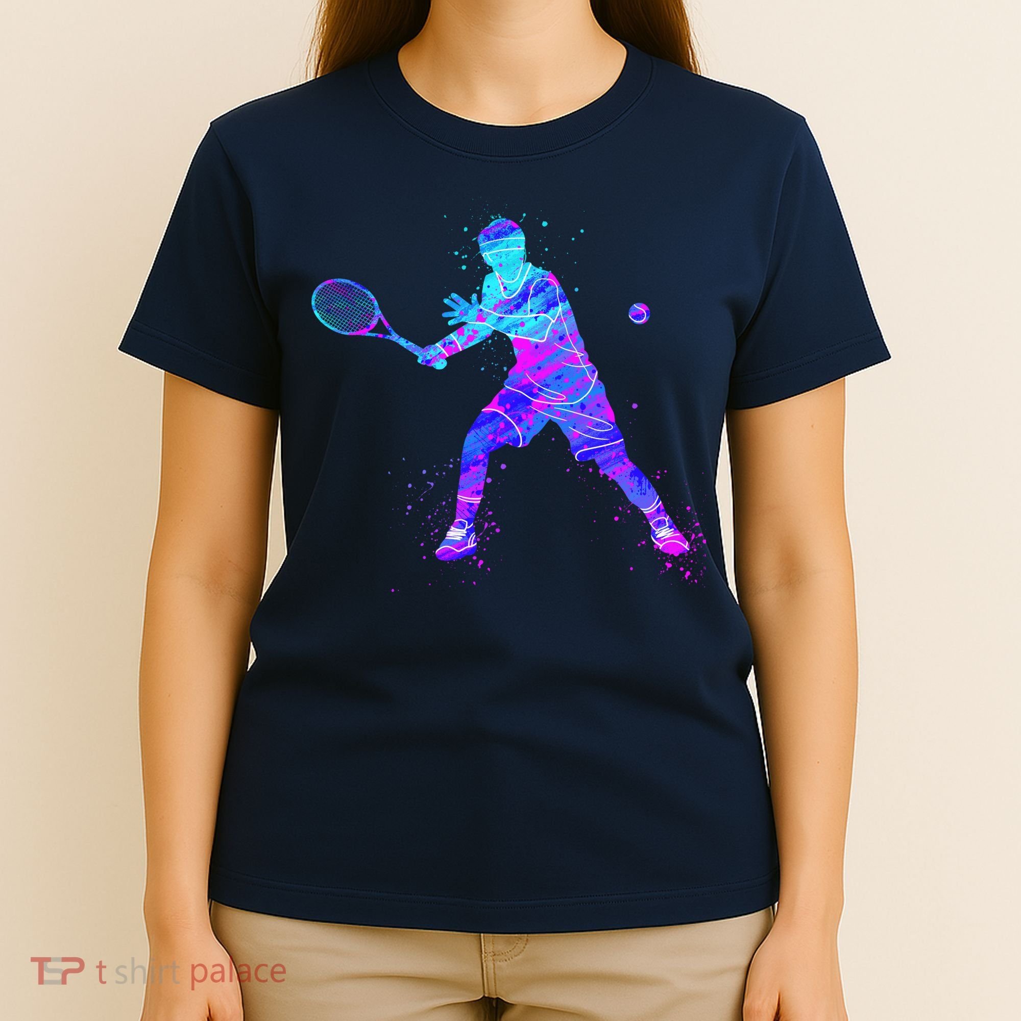 Watercolor Tennis Player T-Shirt