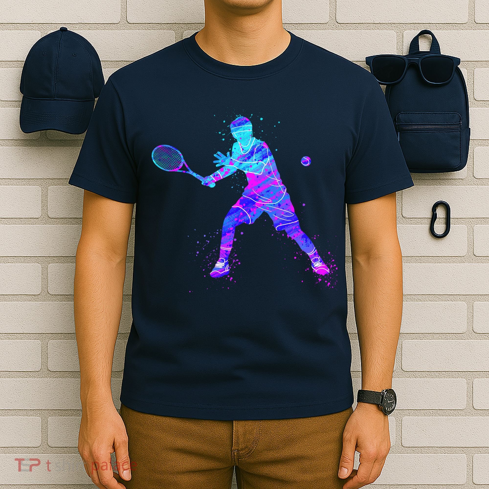 Watercolor Tennis Player T-Shirt